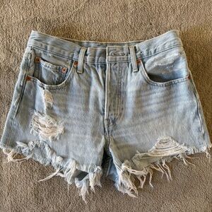 Levi's 501 Premium Light Blue Denim Shorts